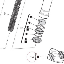 Seal set, front fork 34912631A
