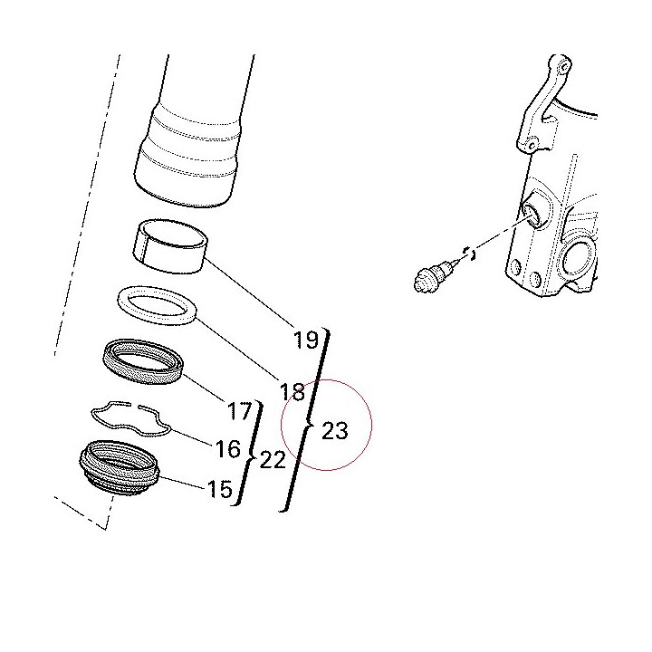 Front fork overhaul set 34912861A