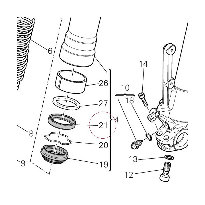 Seal oil, fork 34913221A