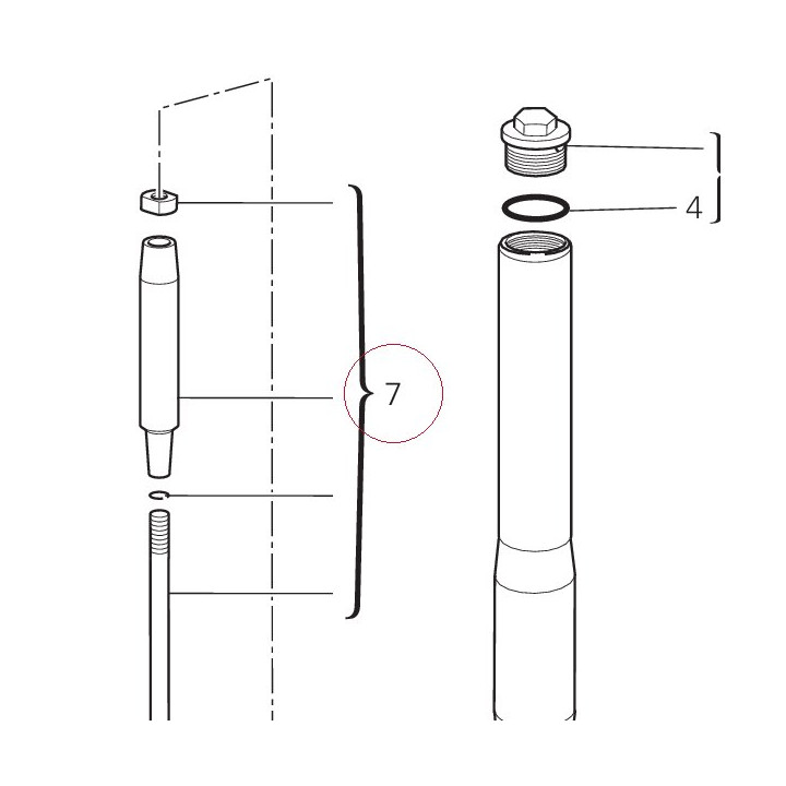 Complete pumping element, right 34920371A