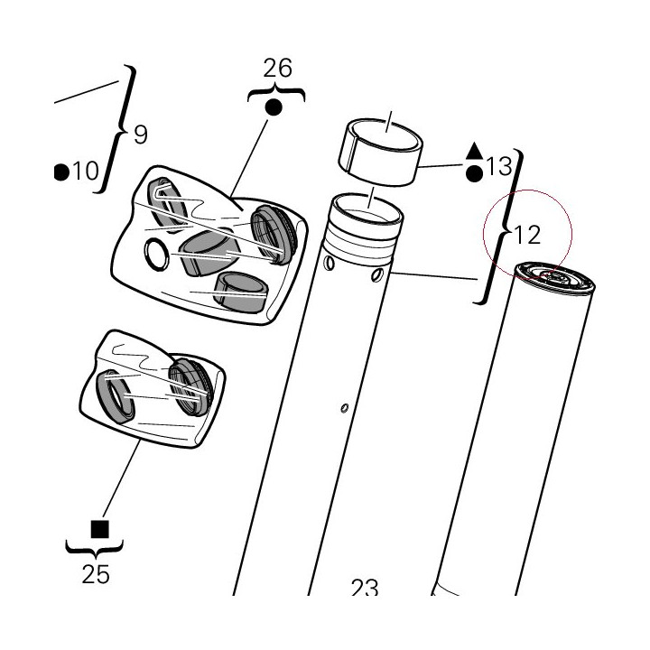 Fork outer tube, left 34921221A