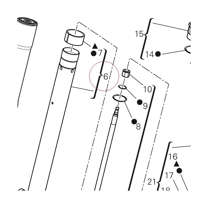 Fork bottom end + sleeve unit (r.h.) 34921501A
