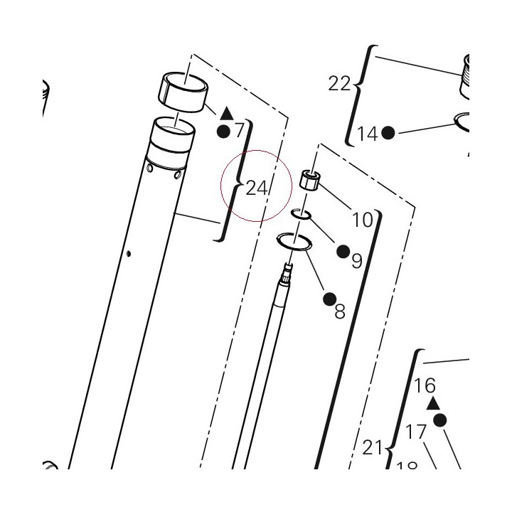 Fork bottom end + sleeve unit (l.h.) 34921511A