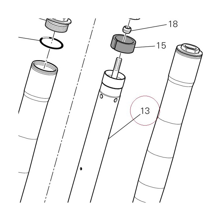 Fork bottom end + sleeve unit (l.h.) 34921581A
