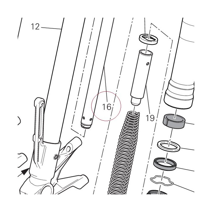 Complete pumping element, right 34921741A