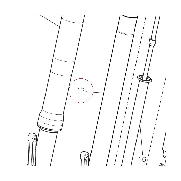 Fork bottom end + sleeve unit (r.h.) 34921761A