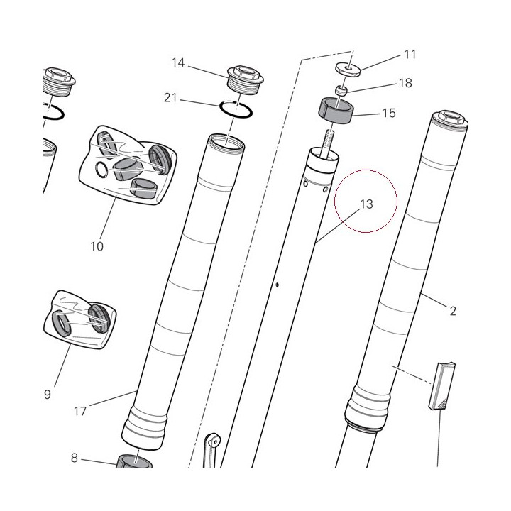 Fork bottom end + sleeve unit (l.h.) 34921811A