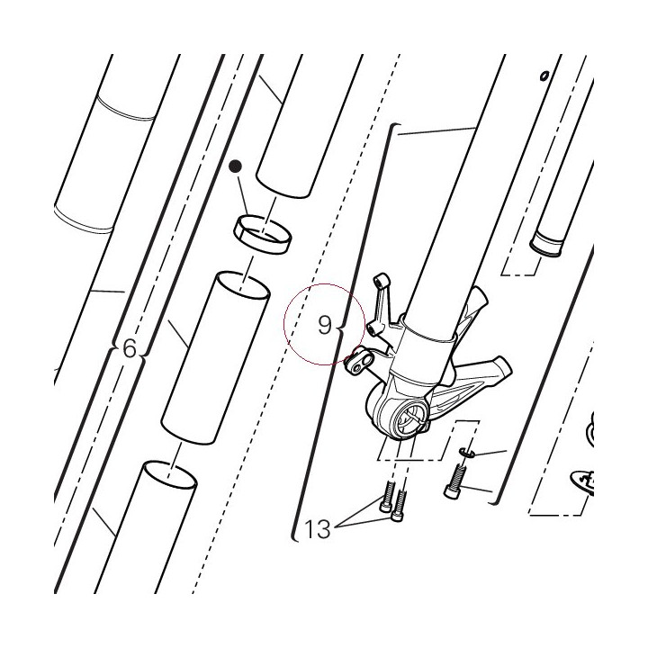 Fork bottom end + sleeve unit (l.h.) 34922031A