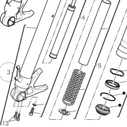 Fork bottom end + sleeve unit (r.h.) 34922111A