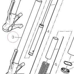 Fork bottom end + sleeve unit (r.h.) 34922251A