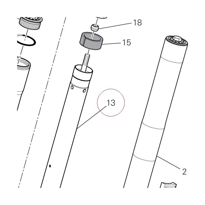 Fork bottom end + sleeve unit (l.h.) 34922601A
