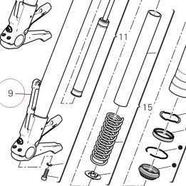 Fork bottom end + sleeve unit (r.h.) 34922781A