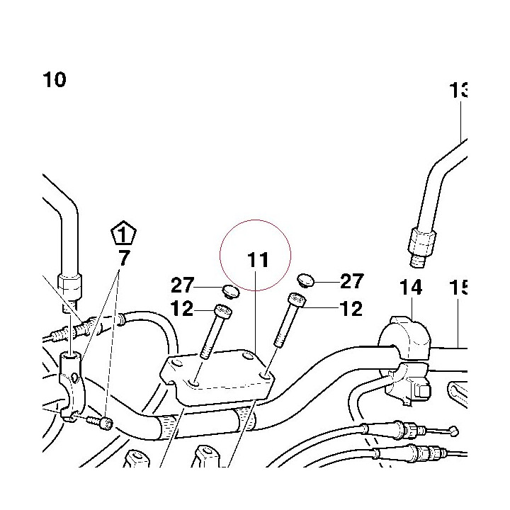 Handlebar bracket, upper 36010161C