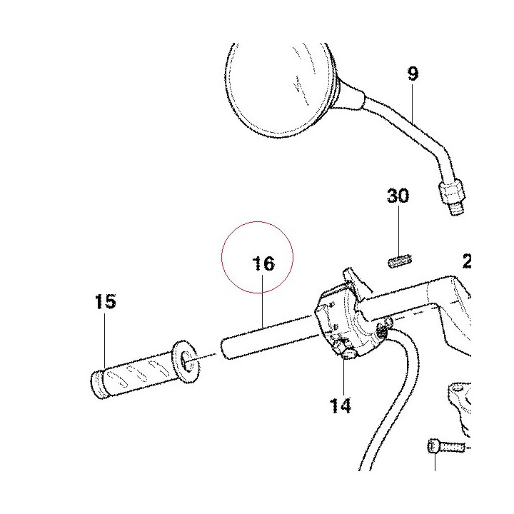 Left half-handlebar 36010291A