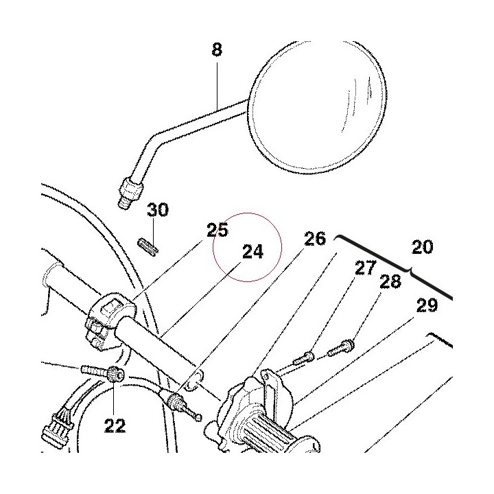 Right half-handlebar 36010301A