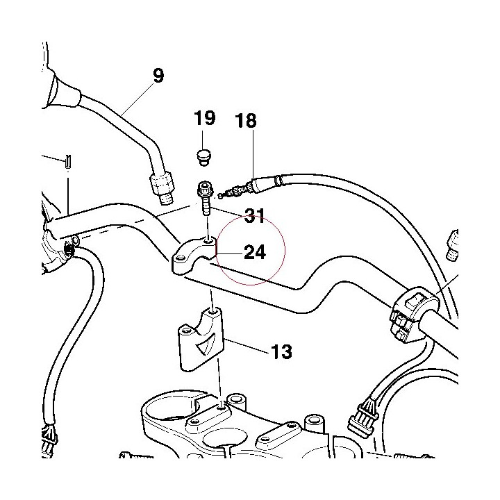 Handlebar bracket, upper 36010341B