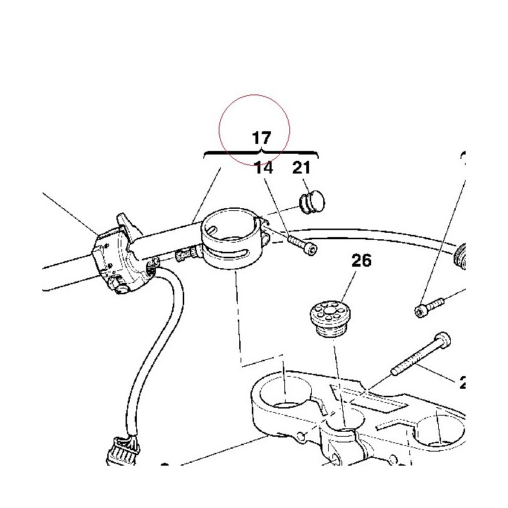 Left half-handlebar 36010381A