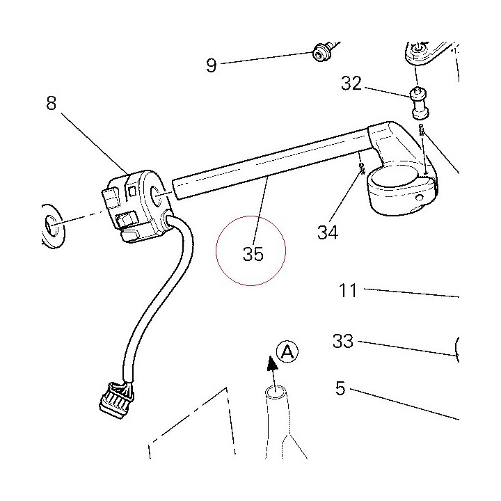 Left half-handlebar 36010711A