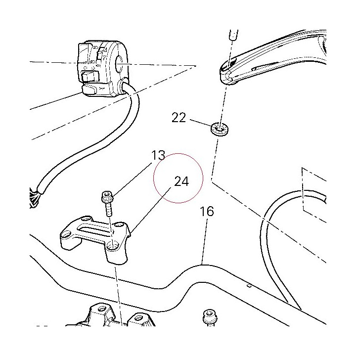 Handlebar bracket, upper 36010891A
