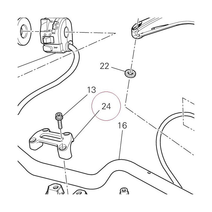 Handlebar bracket, upper 36010891AA