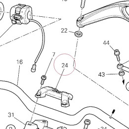 Handlebar bracket, upper 36011021A