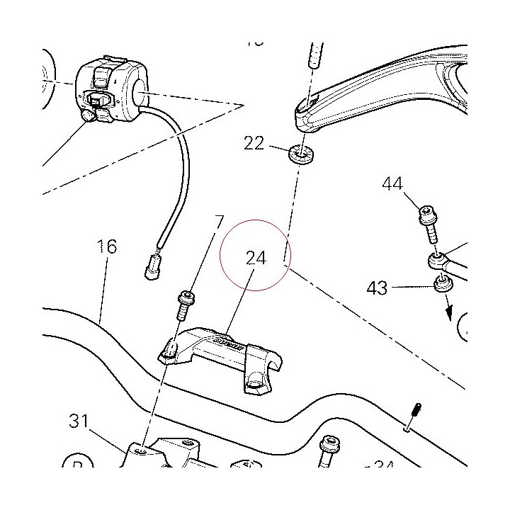 Handlebar bracket, upper 36011021A