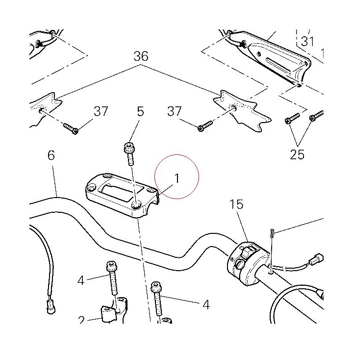 Handlebar bracket, upper 36011171A