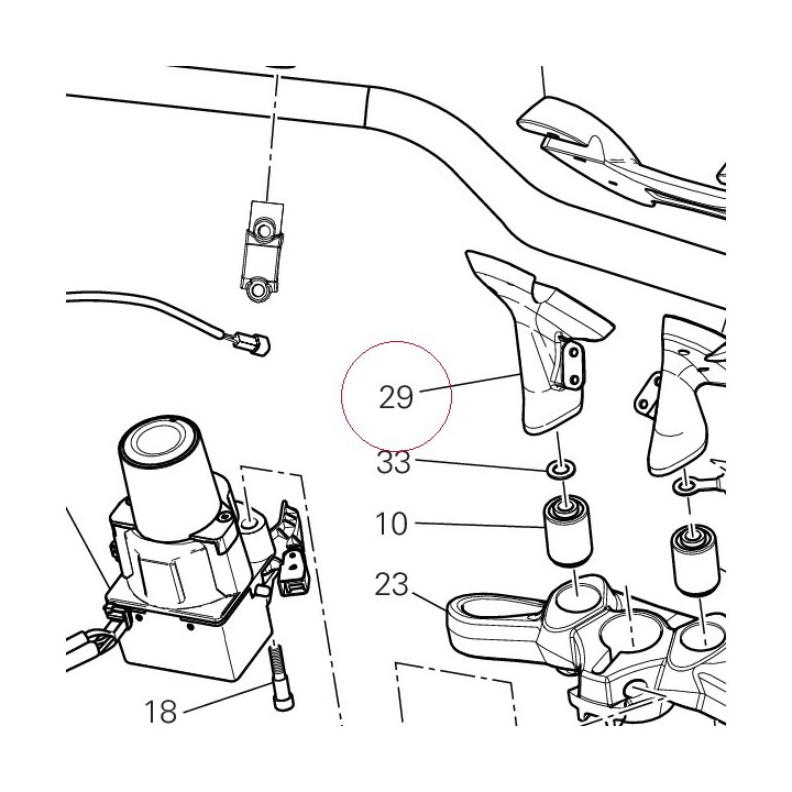 Handlebar bracket, lower left 36011251A