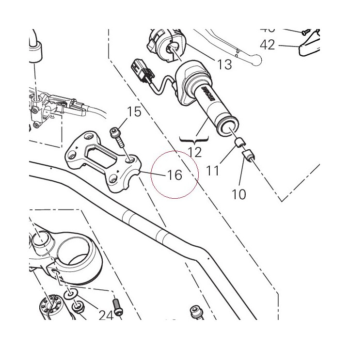 Handlebar bracket, upper 36011461AB