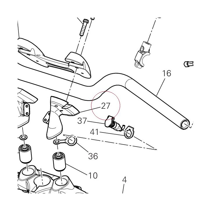 Handlebar bracket, lower right 36011491A