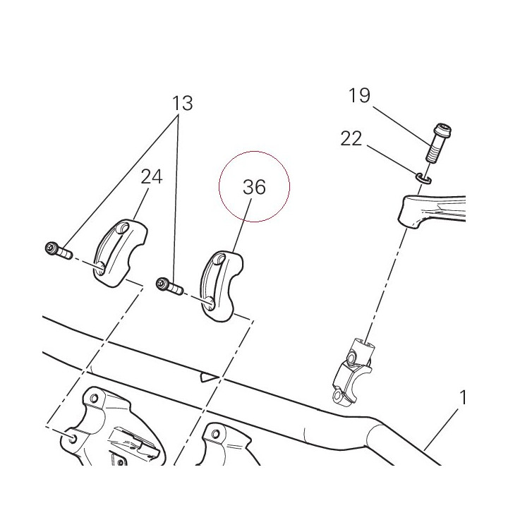 Handlebar bracket, upper 36011661AA