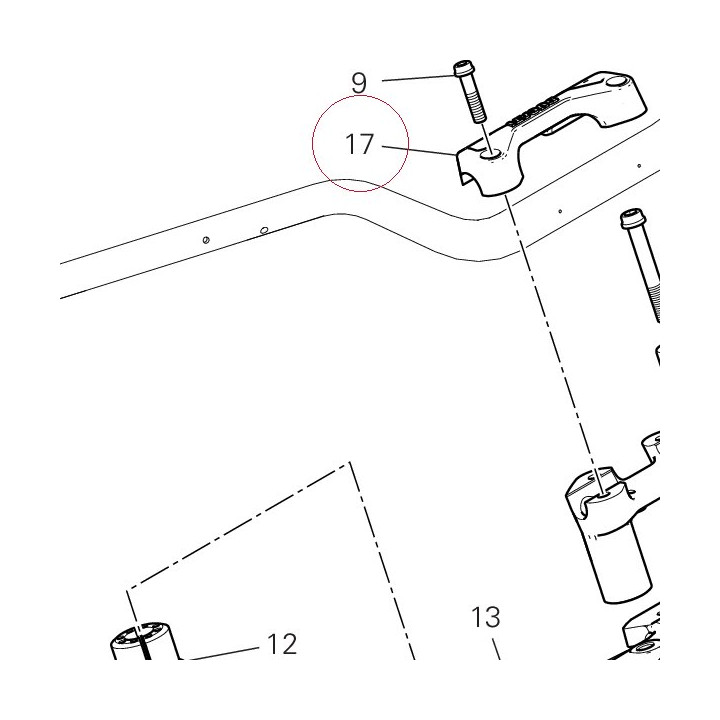 Handlebar bracket, upper 36011781AA
