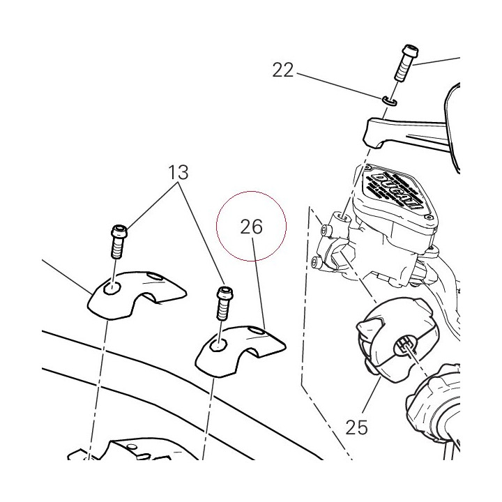 Handlebar bracket, upper 36011862AA