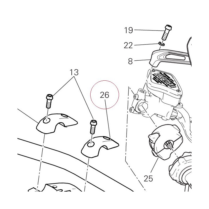 Handlebar bracket, upper 36011862AB