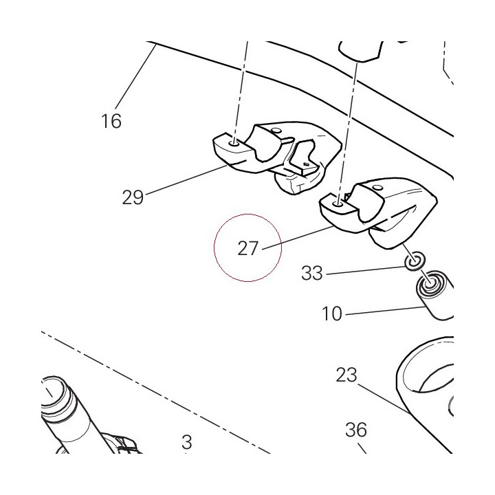 Handlebar bracket, lower right 36011882AB