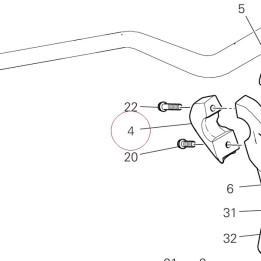 Right rear handlebar u-bolt 36012032AB