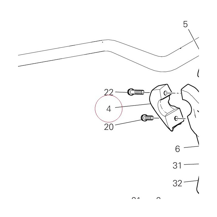 Right rear handlebar u-bolt 36012032AB