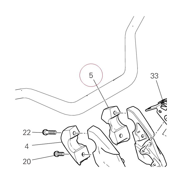 Left rear handlebar u-bolt 36012042AB