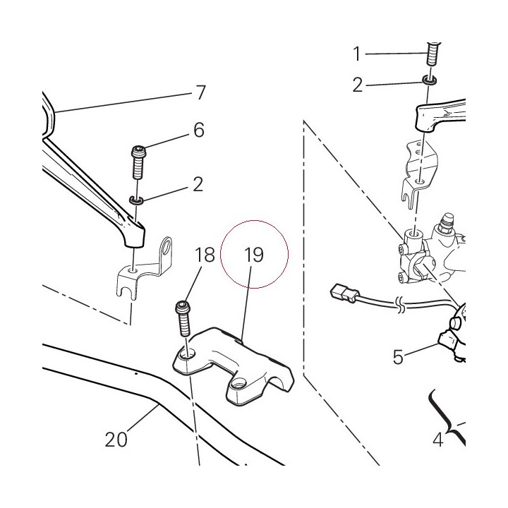 Handlebar bracket, upper 36015332AA