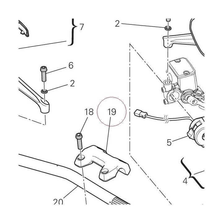 Handlebar bracket, upper 36015332AB