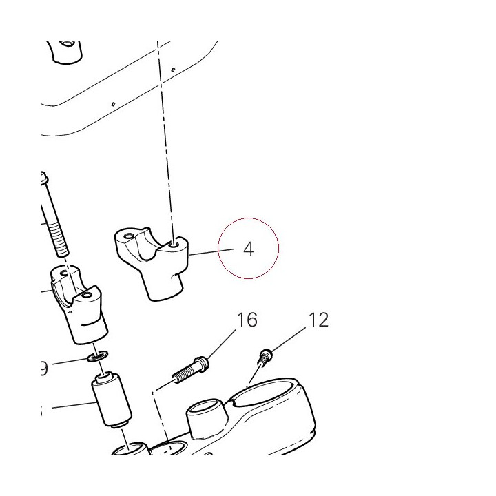Handlebar bracket, lower left 36015671AA
