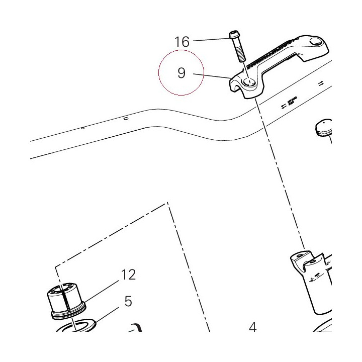 Handlebar bracket, upper 36015821AB