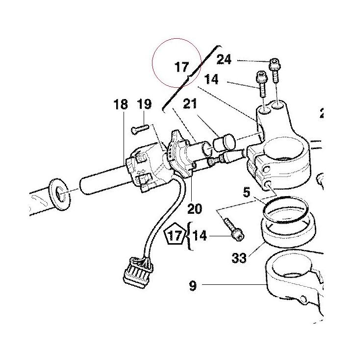 Left half-handlebar 36020221A
