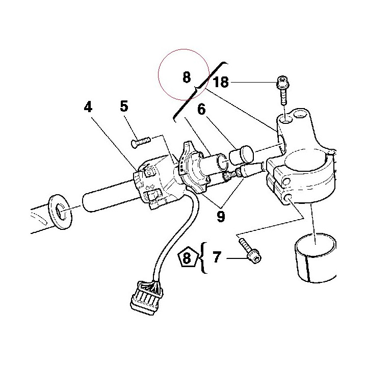 Left half-handlebar 36020301AB