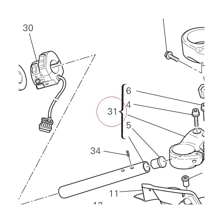 Left half-handlebar 36020871B