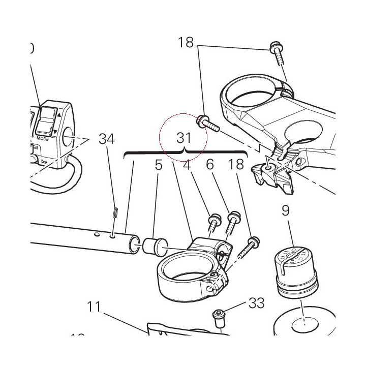 Left half-handlebar 36020871C