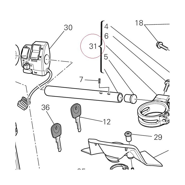 Left half-handlebar 36020871CB