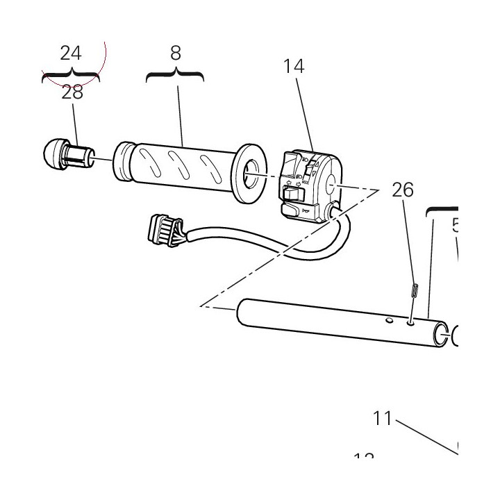 Left half-handlebar 36020892A