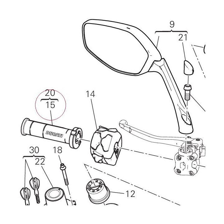 Hand grip left 36110111C