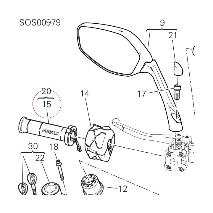 Hand grip left 36110122C